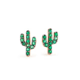 Emerald Cactus Earrings
