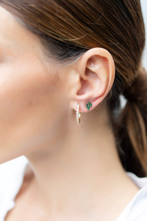Emerald Cactus Earrings