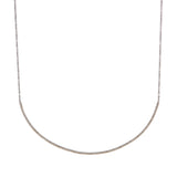 Diamond Long Crescent Necklace - Silver