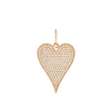 Pave Diamond Elongated Heart Pendant