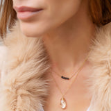 Large Gem Drop Necklace - Gold Rock Crystal