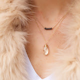 Large Gem Drop Necklace - Gold Rock Crystal