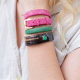 Pink Stingray Double Wrap Bracelet