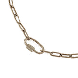 Carabiner - Oxidized Silver with Diamonds