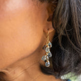 Copper Aquamarine Waterfall Earrings