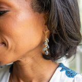 Copper Aquamarine Waterfall Earrings