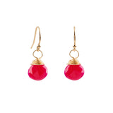 Simple Drop Earrings - Fuschia Chalcedony