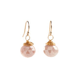 Simple Drop Earrings - Peach Moonstone