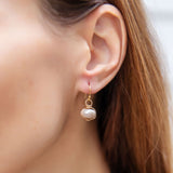 Mystic Blush Moonstone - Twisted Wire Earrings