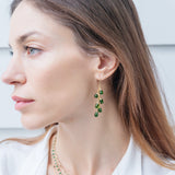 Green and Gold Waterfall Earrings