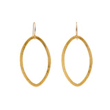 Brushed Flat Oval Earrings
