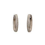 Oval Pave Diamond Hoops