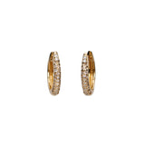 Diamond Pave Huggies - 14k Yellow Gold