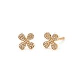 These beautiful pave-set clover stud earrings are simple, yet beautiful. They lay flat to the ear, making them infinitely comfortable and perfect for daily wear.