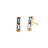 Blue Sapphire Bar Studs