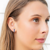 Diamond & Blue Sapphire Huggies