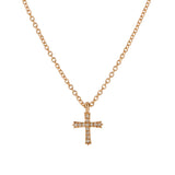 Tiny Cross Necklace - Diamond