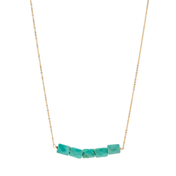 Turquoise Squares Bar Necklace