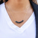 Large Bar Necklace - London Blue Topaz