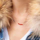 Bar Necklace - Orange Sapphire