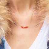 Bar Necklace - Orange Sapphire
