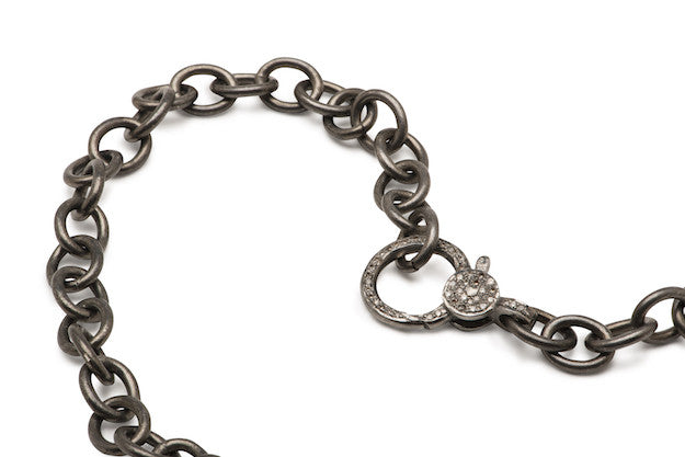 Oxidized Sterling Silver Necklace Medium Clasp