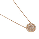 Pave Diamond Disc Necklace - Large