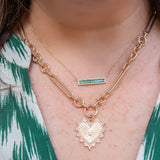 Emerald Baguette Bar Necklace - Large