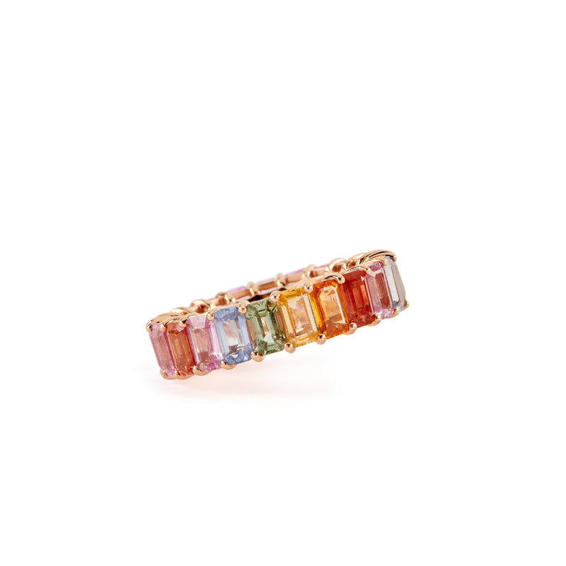Rainbow Sapphire Ring - Baguette