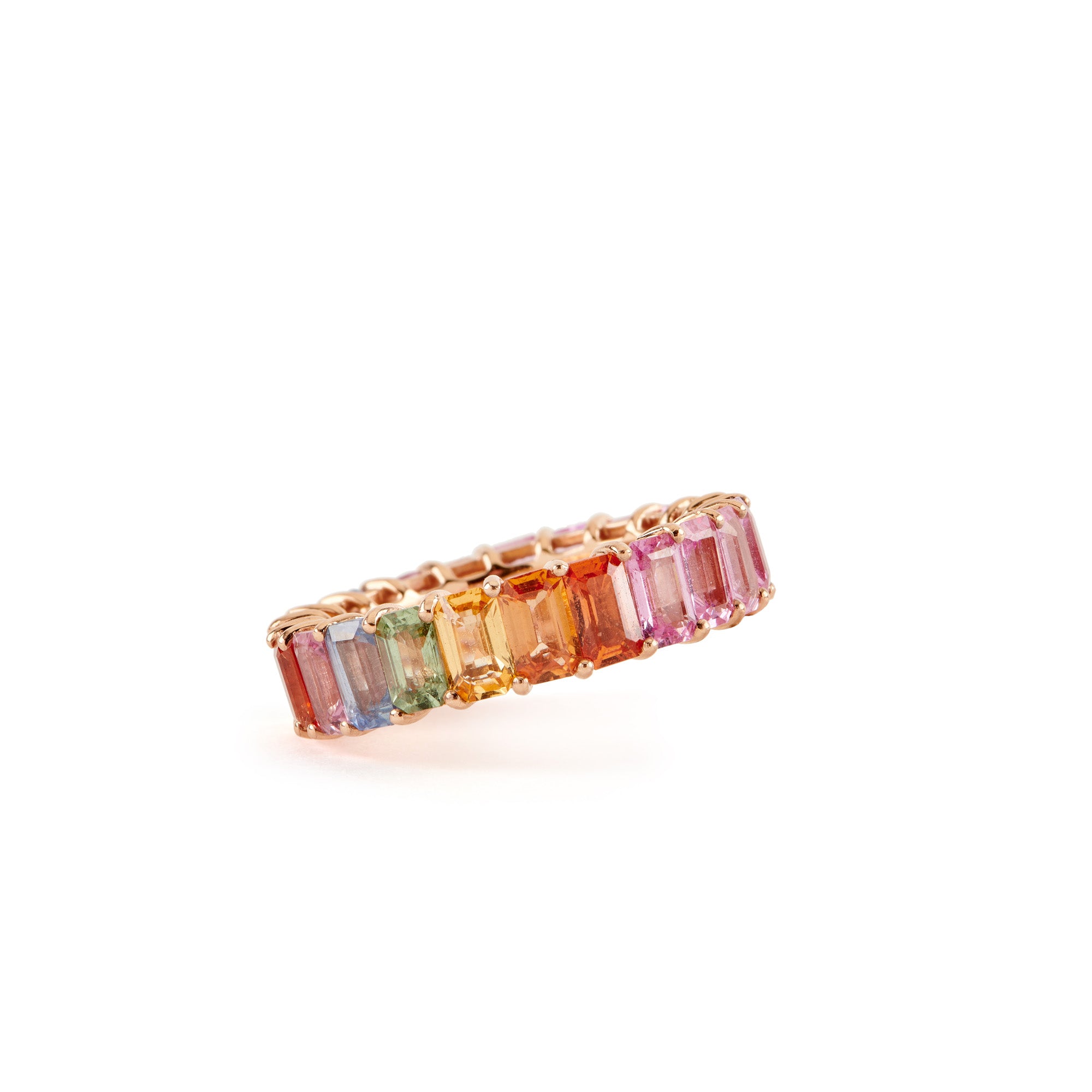 Rainbow Sapphire Ring Baguette Andrea Montgomery Designs