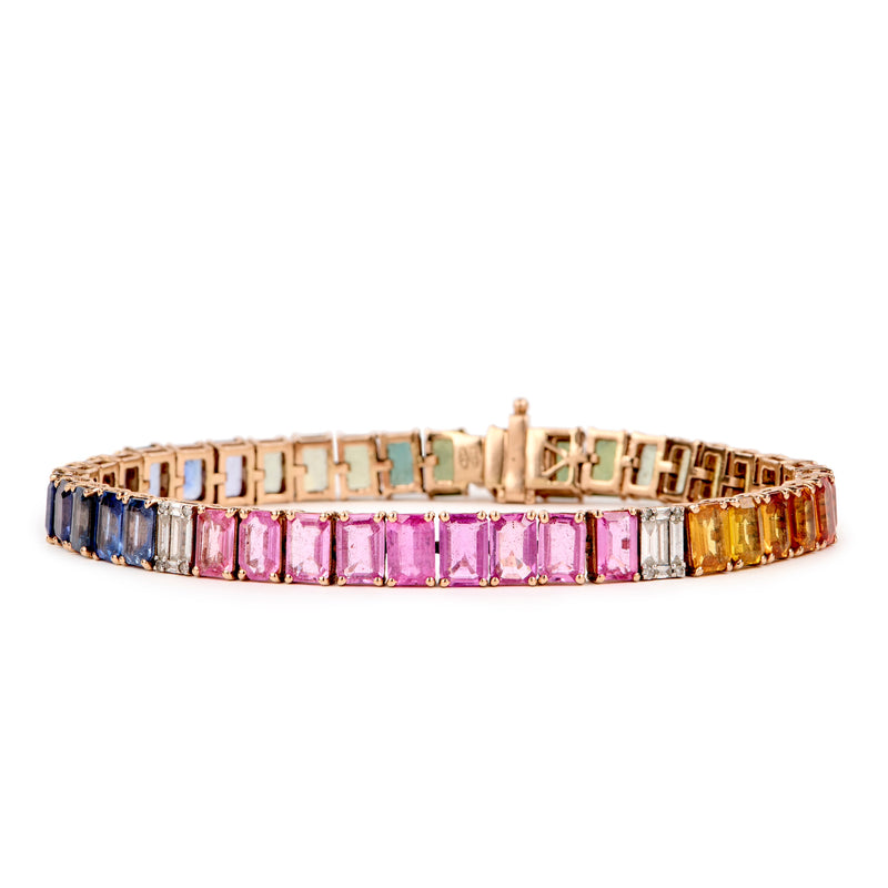 Rainbow Sapphire Tennis Bracelet