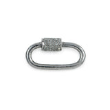 Carabiner - Oxidized Silver with Diamonds