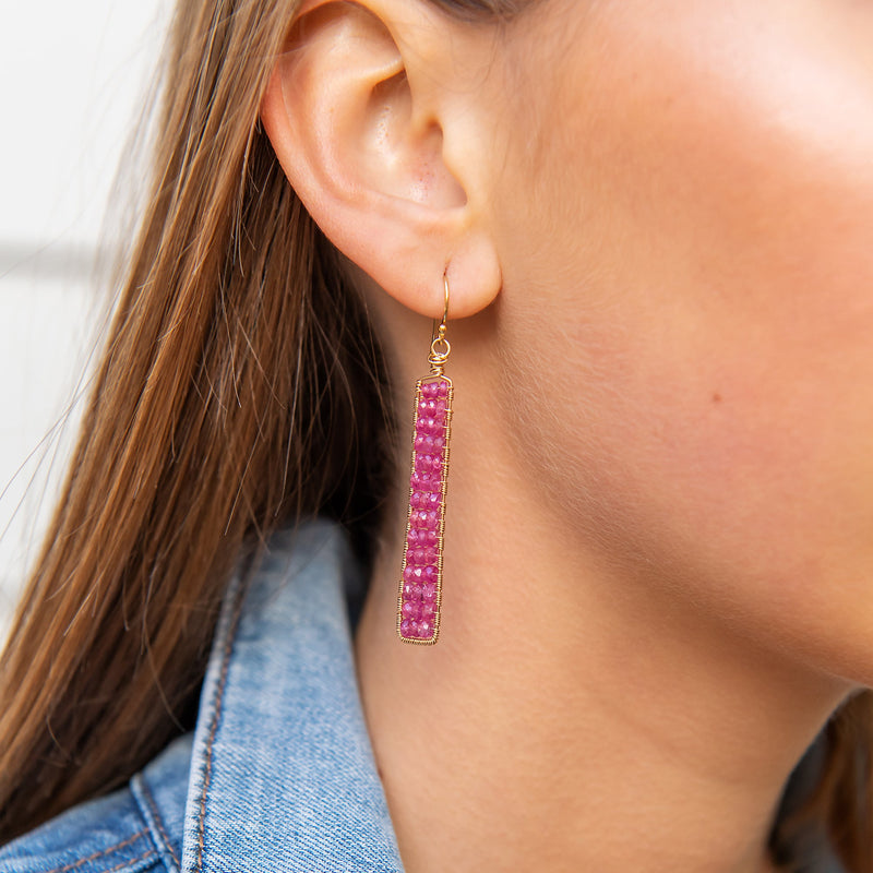 Catalina Earrings - Pink Sapphire