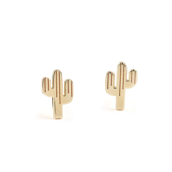 Gold Cactus Earrings