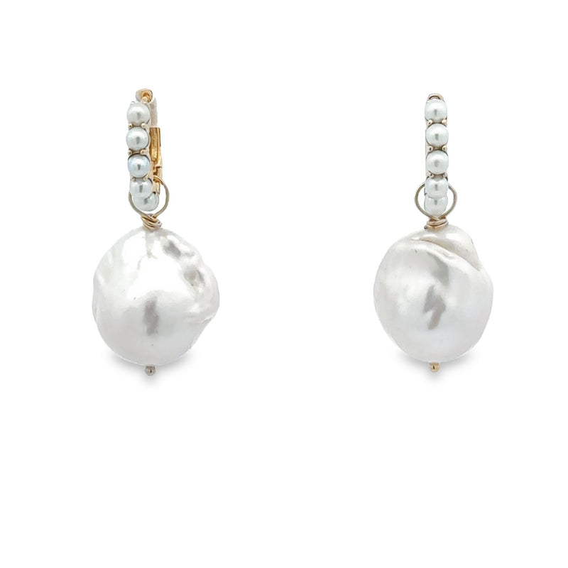 Pearl Huggie Earrings