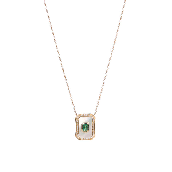 Shield Necklace - Emerald