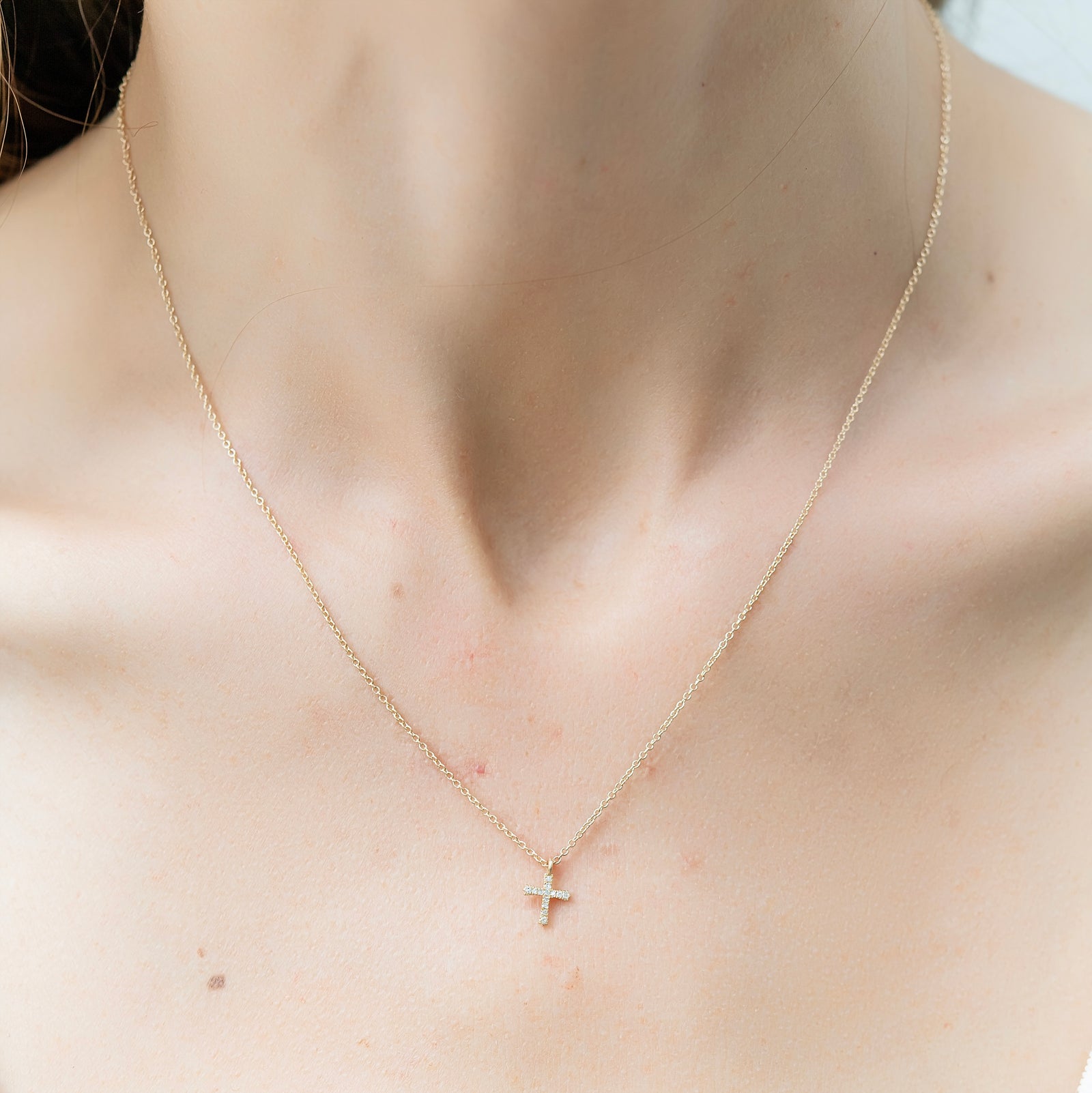 【TommassiniJewelry】Dangle Tiny Crossネックレス N4581-