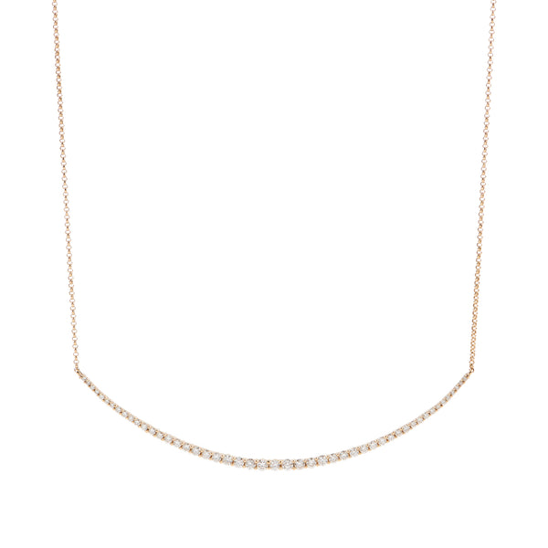 Diamond Crescent Necklace - Gold