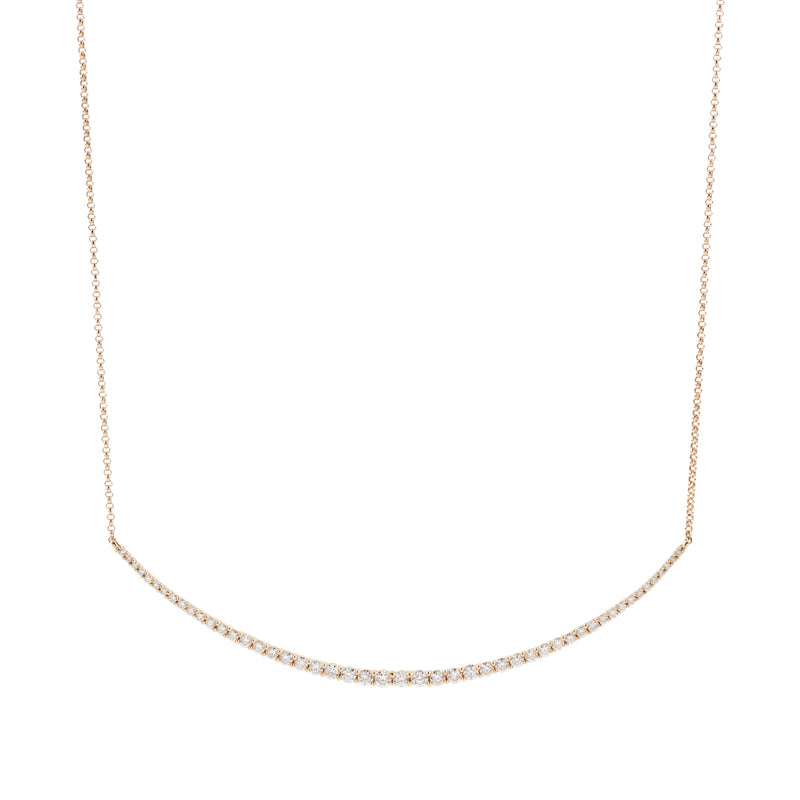 Diamond Crescent Necklace - Gold