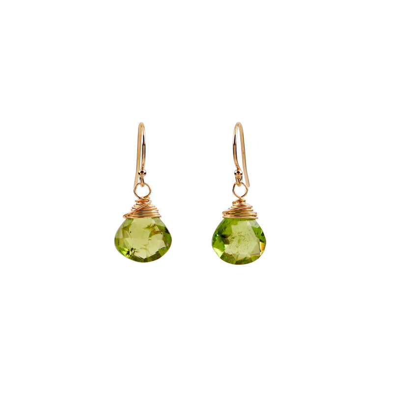 Simple Drop Earrings - Peridot