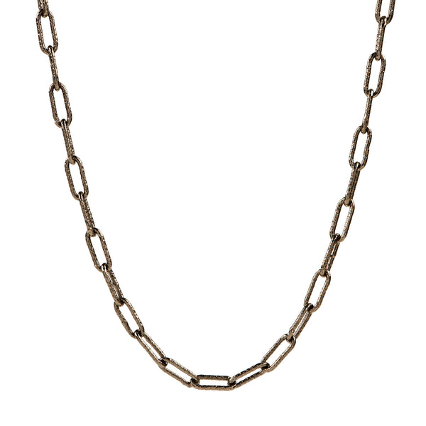 Oxidized Silver Paperclip Necklace