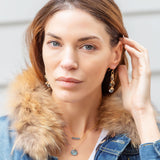 Large Gem Drop Necklace - Swiss Blue Topaz Pear