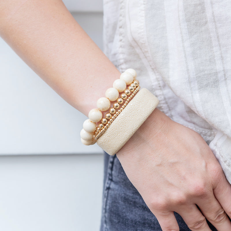 Napa Bracelet White Bone Large Andrea Montgomery Designs
