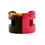 Lacquered Horn H Cuff