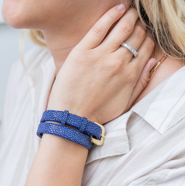 Stingray Double Wrap Bracelet - Blue