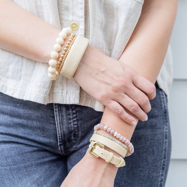 Stingray Double Wrap Bracelet - Cream