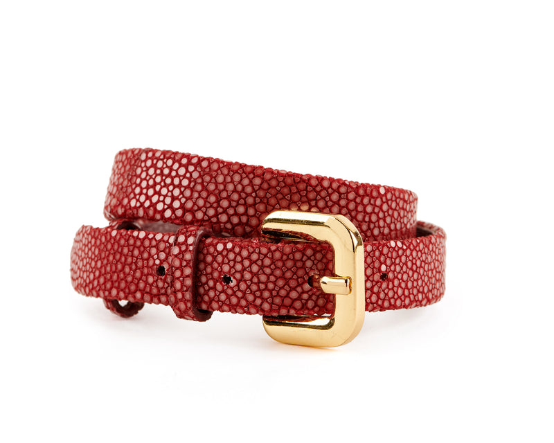 Stingray Double Wrap Bracelet - Crimson