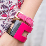 Pink Stingray Double Wrap Bracelet