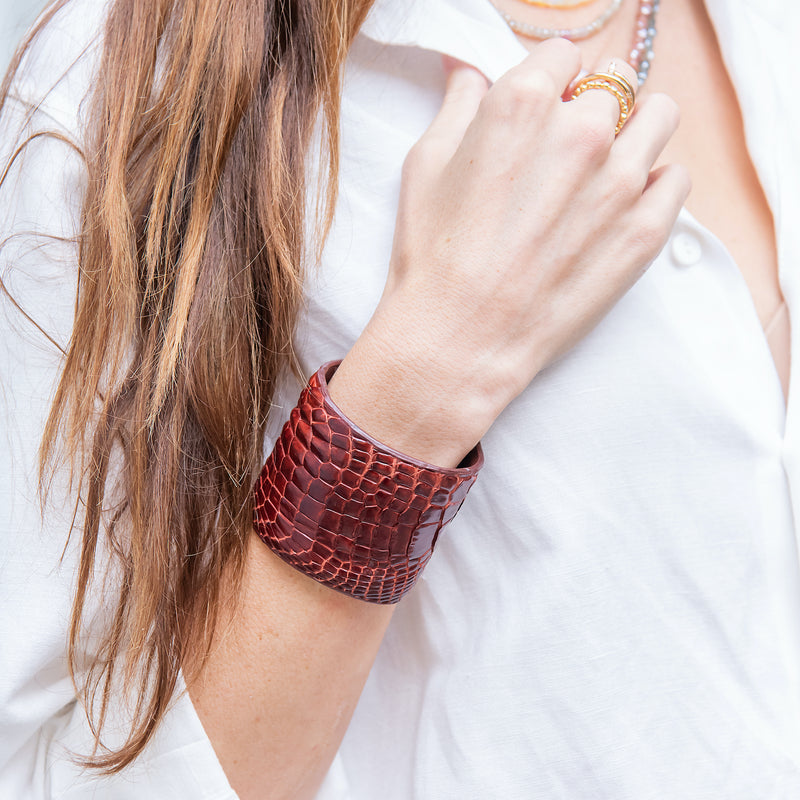 Wide Crocodile Cuff
