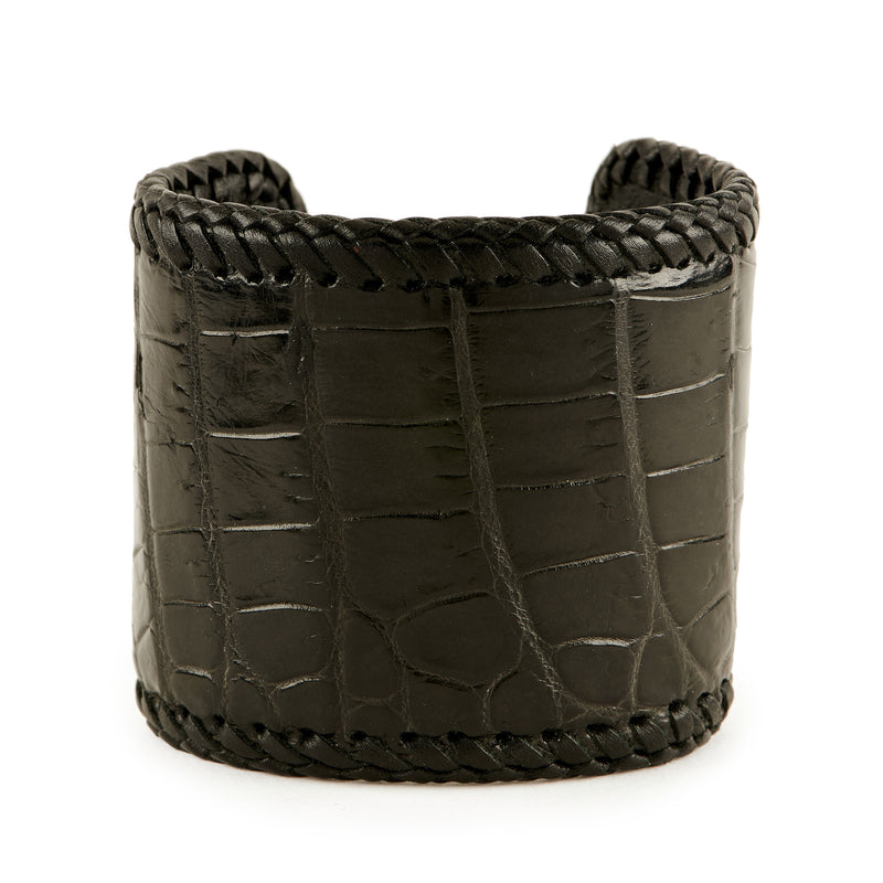 Wide Braided Crocodile Cuff